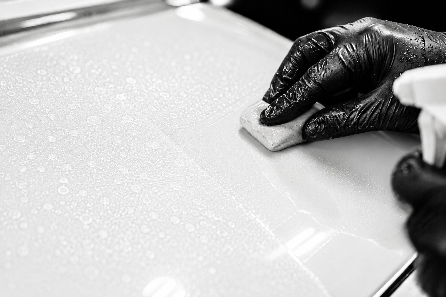 Water spot removal paint correction
